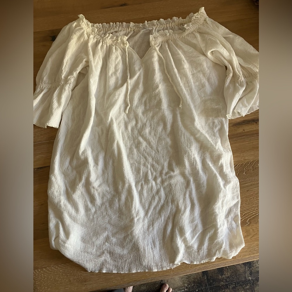 Women’s Renaissance Faire Medieval wench Blouse cream size XL vintage